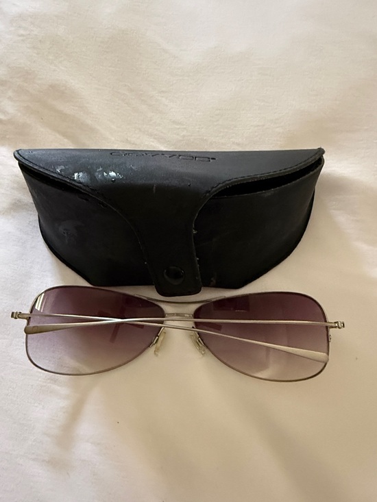 Oliver Peoples Silver Metal Aviator Sunglasses with Brown Gradient Lenses main image 5